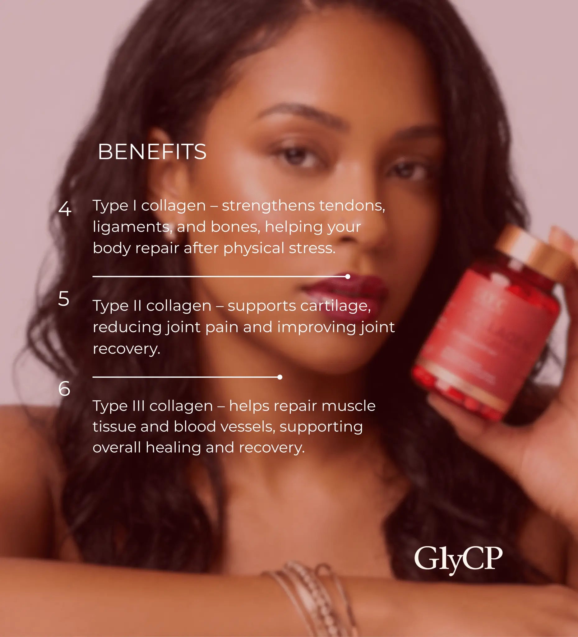 Daily collagen supplement capsules for women