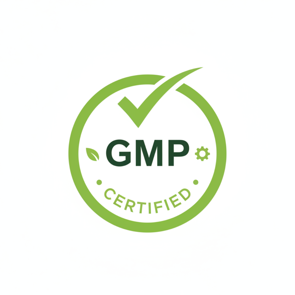make a green gmp certified icon pls on white background 